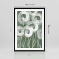 Plakat w ramie 50x70 - Spokojne Plamy Natury - zielony plakat, roślinne motywy - rama czarna