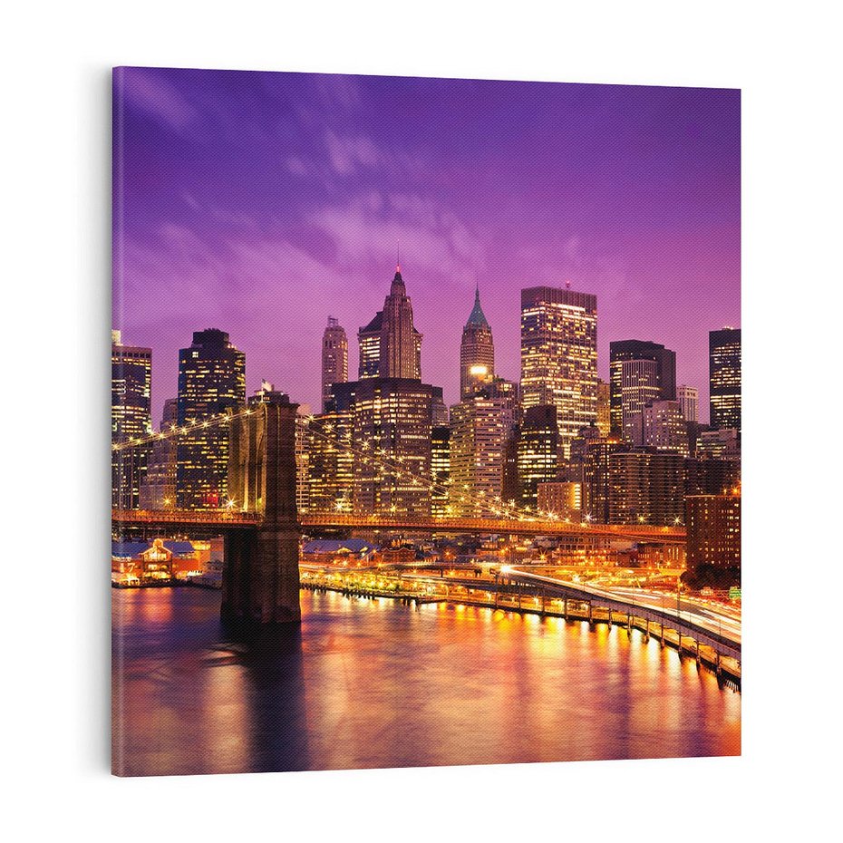 Obraz na płótnie 50x50 - Nowy Jork: miasto nieprzespanych nocy - New York, USA