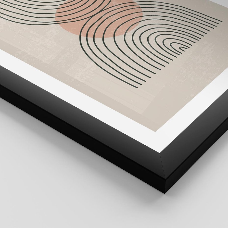 Plakat w ramie 30x40 - Nowy Rytuał - abstrakcyjna sztuka, boho kształty - rama czarna