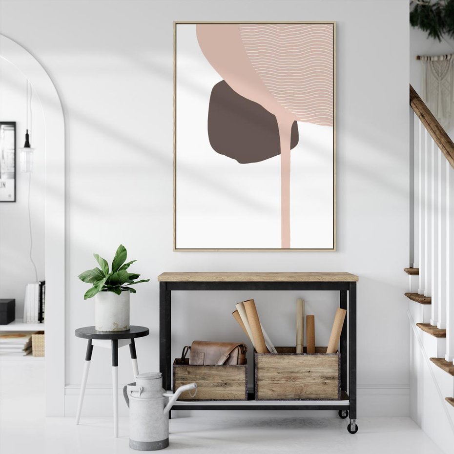 Obraz w ramie 80x120 - Wibracje Odbić Plam - abstrakcyjny obraz, rozlewające się plamy - rama drewno