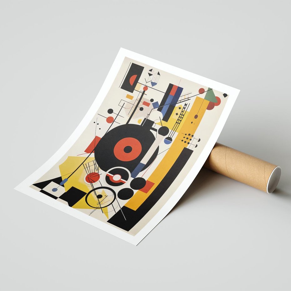 Plakat bez ramy 21x30 - Wnętrza Refleksyjnego Światła - modernistyczny obraz, styl bauhaus