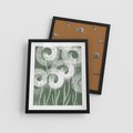 Plakat w ramie 40x50 - Spokojne Plamy Natury - zielony plakat, roślinne motywy - rama czarna