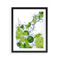 Plakat w ramie 40x50 - Cytrusowa Świeżość - limonki, cytryny - rama czarna