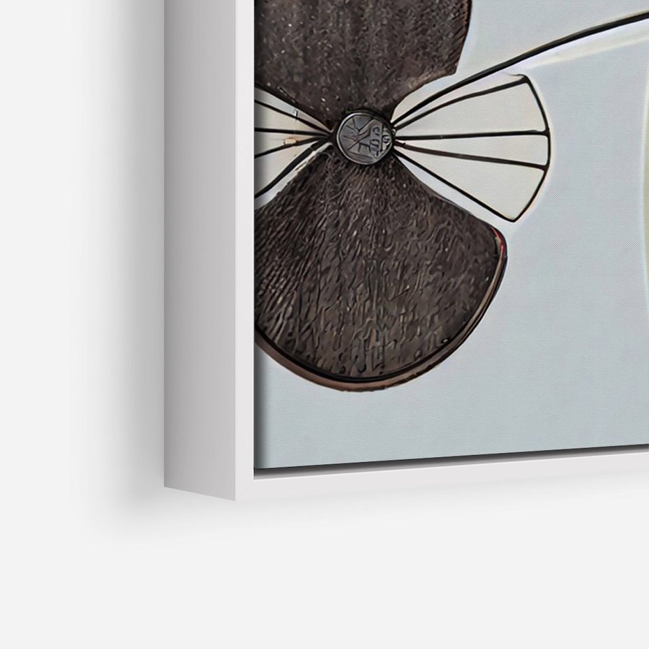 Obraz w ramie 50x70 - Plamy w Niebieskim - sztuka abstrakcyjna, linie - rama biała