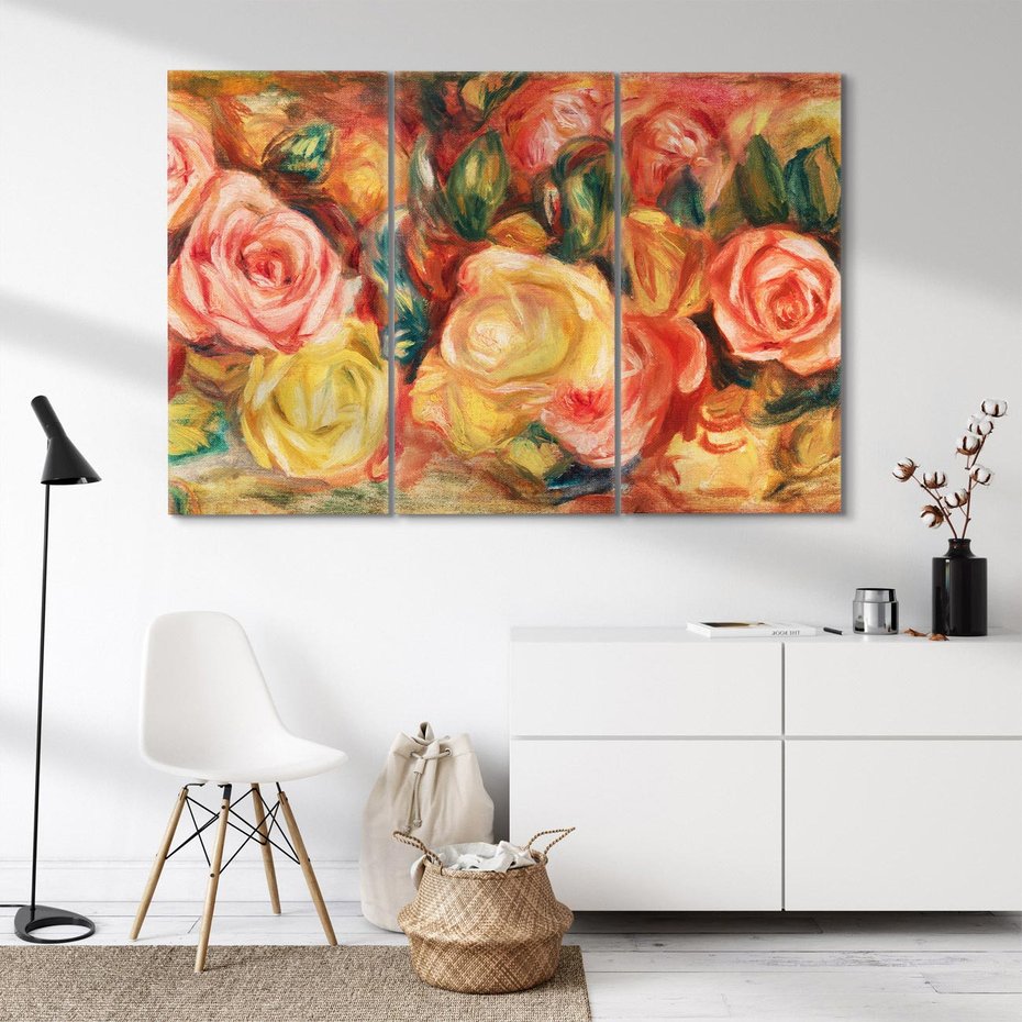 Obraz na płótnie 120x80 - "Róże" (1912), Pierre-Auguste Renoir - Reprodukcja - reprodukcja, obraz na płótnie