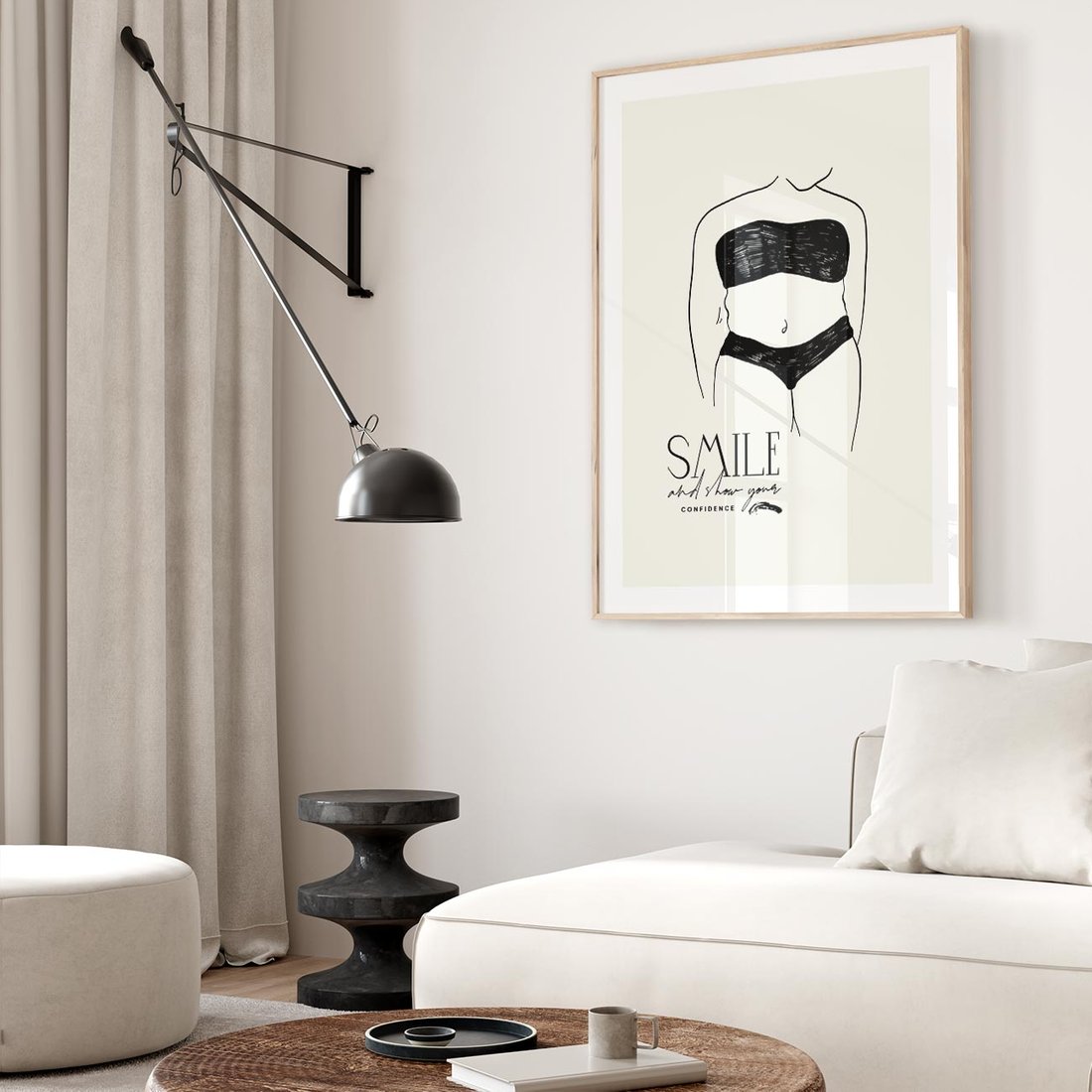 Plakat w ramie 50x70 - Opowieść Splątanych Energii - siła kobiecości, rysunek - rama drewno