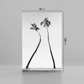 Obraz na płótnie 70x100 - Samotne Palmy - czarno biała fotografia, dwie samotne palmy
