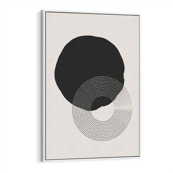 Obraz w ramie 80x120 - Migotliwa Opowieść - abstrakcyjna kompozycja, okręgi - rama biała
