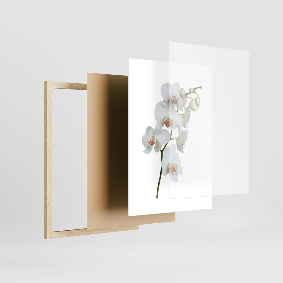 Plakat w ramie 50x70 - Ekskluzywny Relaks - storczyk, spa - rama drewno