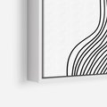Obraz w ramie 50x50 - Refrakcje Przestrzeni - mnimalistyczna forma, czarne linie - rama biała