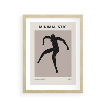 Plakat w ramie 40x50 - Sztuka Nowoczesności: Minimalistyczny Plakat - modern art, minimalistyczny plakat - rama drewno