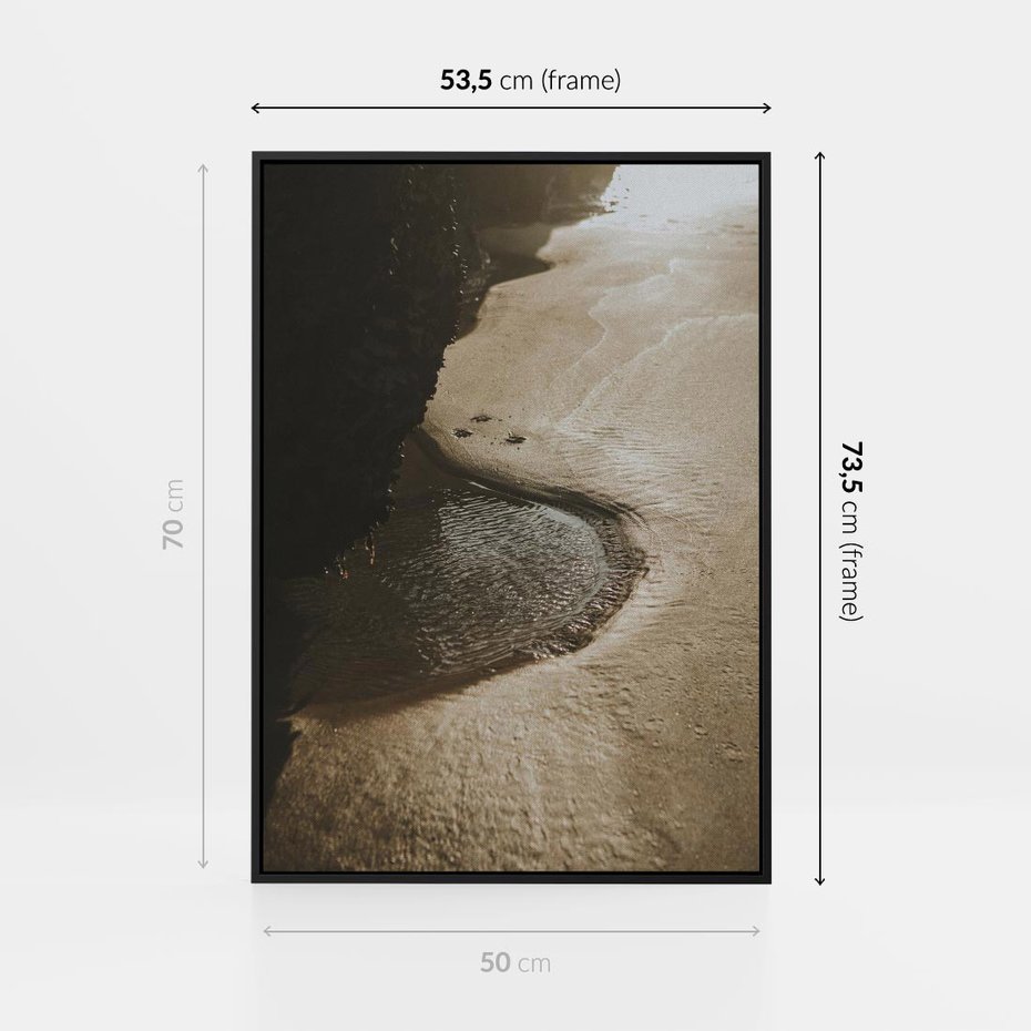 Obraz w ramie 50x70 - Relaksujący Raj - plaża, morze - rama czarna