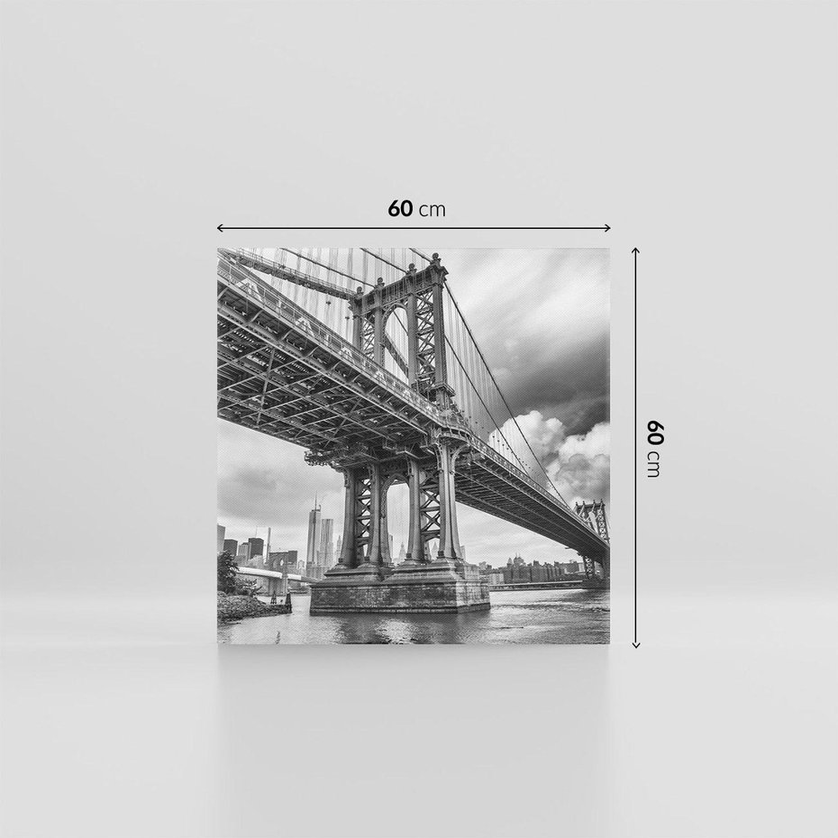 Obraz na płótnie 60x60 - Most nad nowojorską panoramą - most, Nowy York