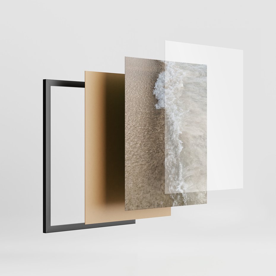 Zestaw obrazy w ramie 30x40 galeria - Plaża, morze, podróż, cytat - rama czarna