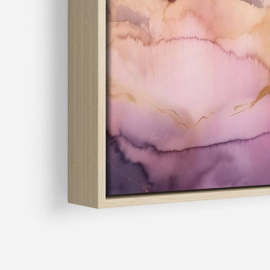 Obraz w ramie 70x100 - Pastelowe Wzgórza - pastelowe, różowe góry - rama drewno