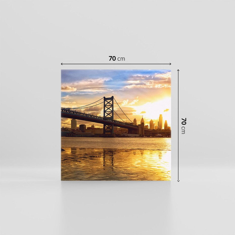 Obraz na płótnie 70x70 - Most Manhattan: Symbol Nowego Jorku - most, Nowy Jork