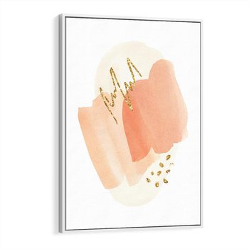 Obraz w ramie 80x120 - Rozbijające Plamy - abstrakcyjne akwarelowe plamy, minimalizm - rama biała