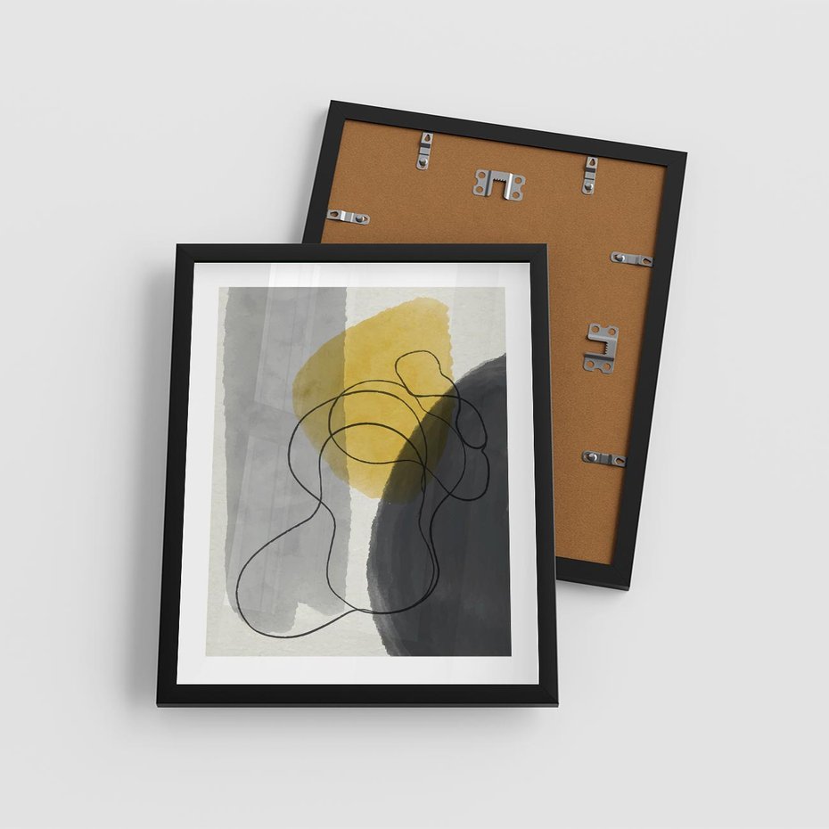 Plakat w ramie 40x50 - Kolorowe Akwarelowe Abstrakcje - abstrakcja, akwarelowe plamy - rama czarna