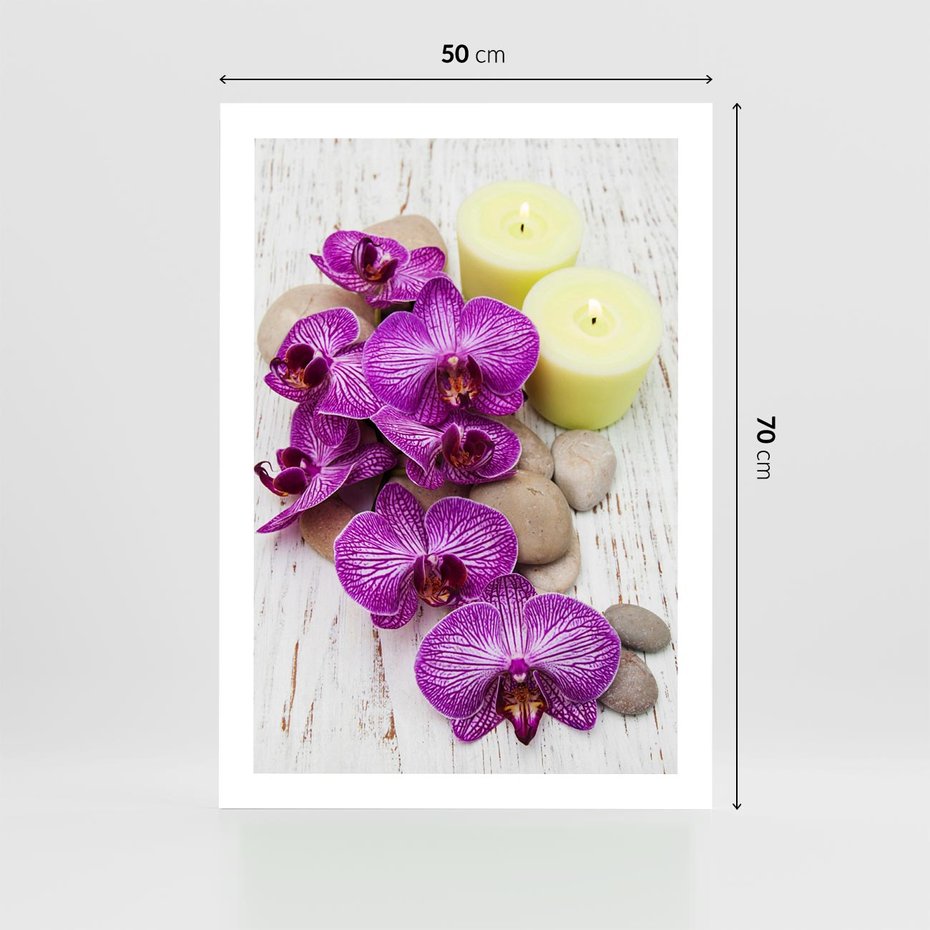 Plakat bez ramy 50x70 - Relaksujące spa w otoczeniu orchidei - spa, świece