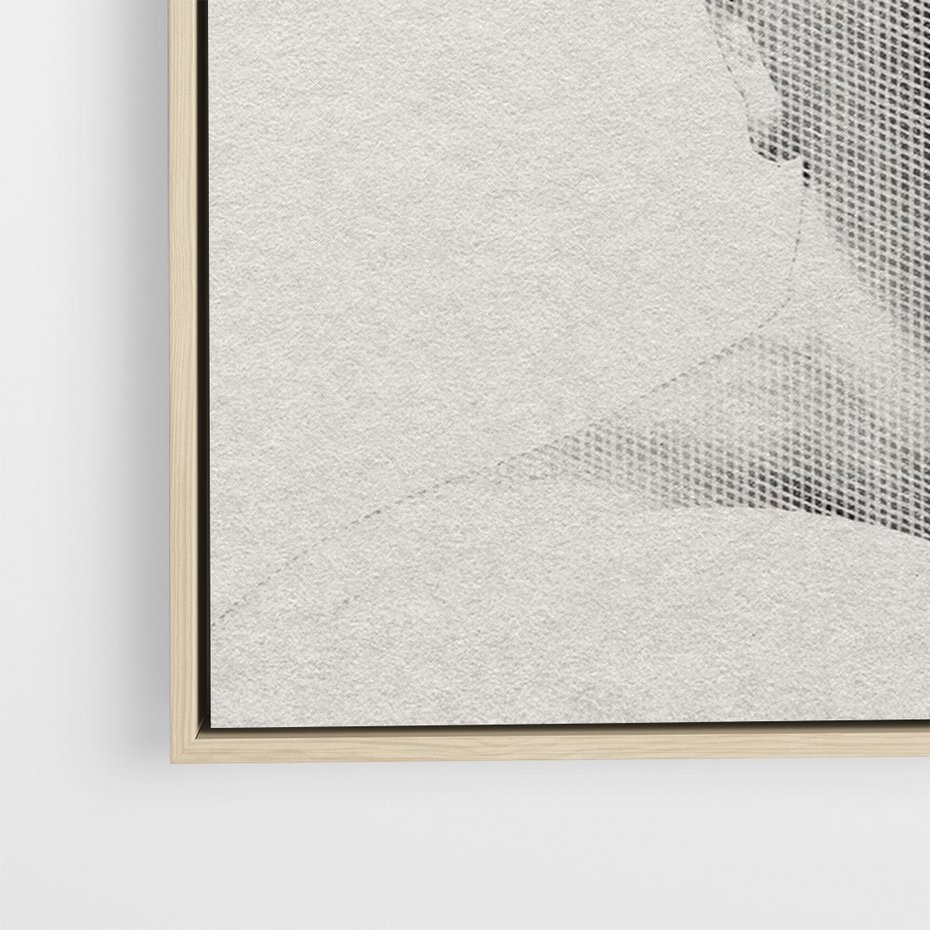 Obraz w ramie 50x70 - Szarość w Kamieniu - monochromatyczna marmurowa rzeźba, odcienie szarości - rama drewno