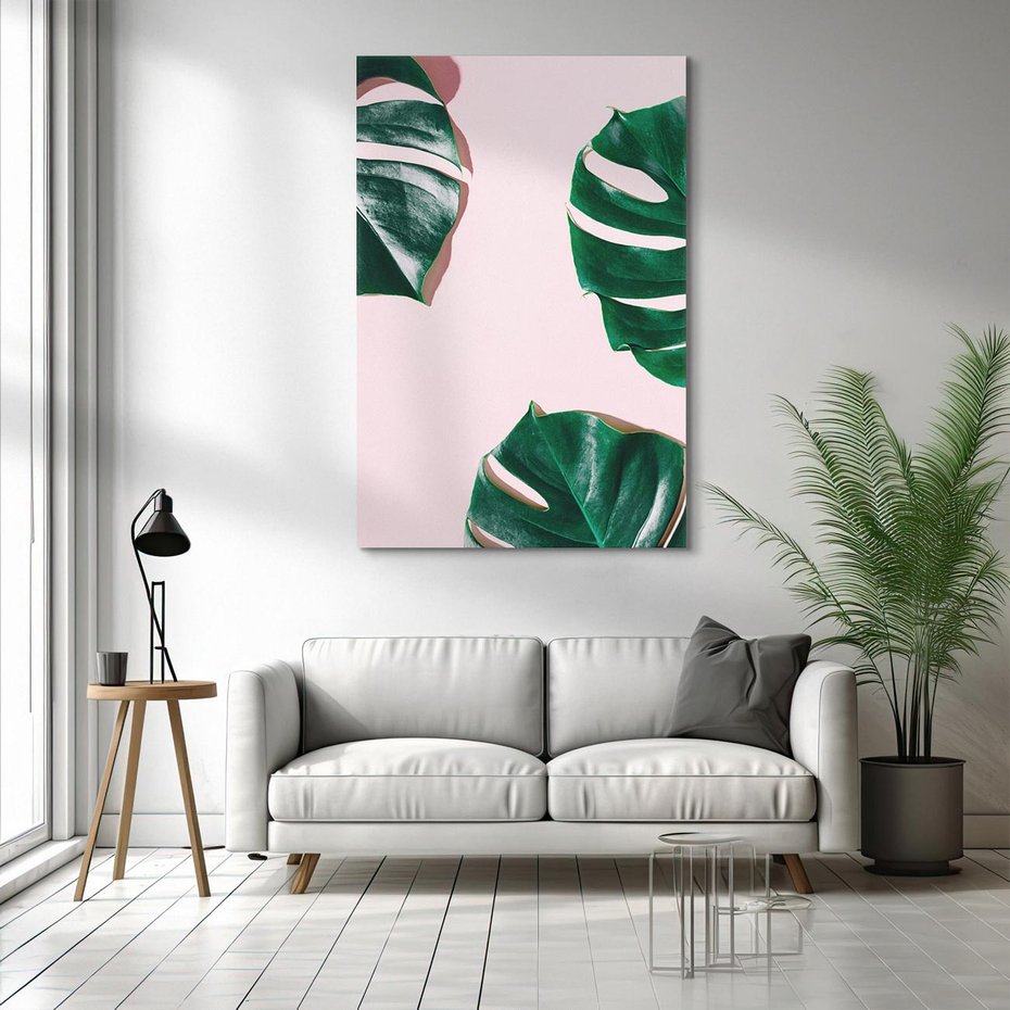 Obraz na płótnie 80x120 - Siła Natury - liście, monstera