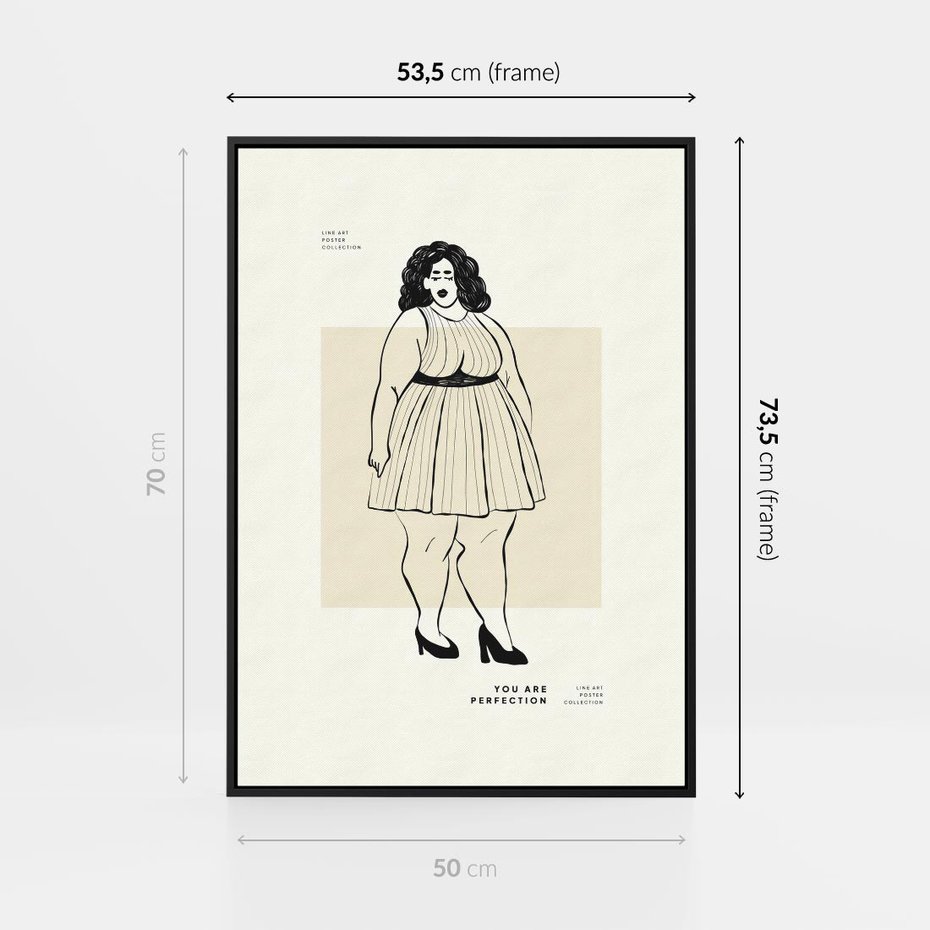 Obraz w ramie 50x70 - Ekspresja Wewnętrznych Emocji - kobieta, samoakceptacja - rama czarna