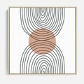 Obraz w ramie 50x50 - Przenikające Widzenia - półkola, koło - rama drewno