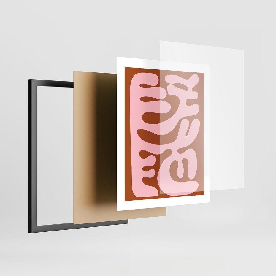 Plakat w ramie 40x50 - Migotliwe Boho Marzenia - abstrakcyjny obraz, plakat - rama czarna