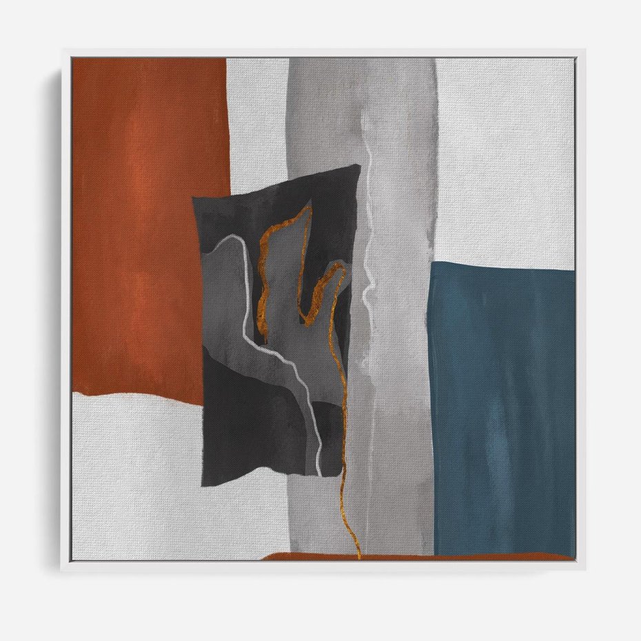 Obraz w ramie 80x80 - Nowoczesna geometria - nowoczesny, geometryczny - rama biała