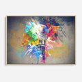 Obraz w ramie 100x70 - Kolory Kreatywnej Koncepcji - abstrakcyjna grafika, szkic żarówki - rama drewno