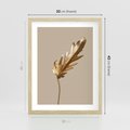 Plakat w ramie 30x40 - Piękno w Detalu - złoty, liść - rama drewno