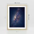 Plakat w ramie 40x50 - Wśród Gwiazd - rozgwieżdzone niebo, droga mleczna - rama drewno