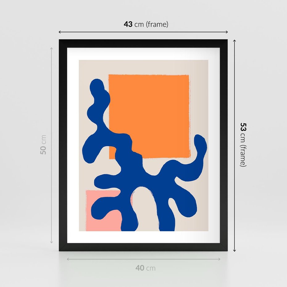 Plakat w ramie 40x50 - Bezczasowe Pastelowe Plamy - abstrakcja, nowoczesny plakat - rama czarna