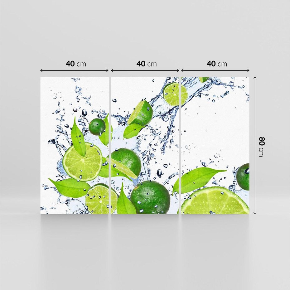 Obraz na płótnie 120x80 - Cytrusowa Świeżość - limonki, cytryny