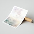 Plakat bez ramy 40x50 - Pastelowa Plaża - plaża, pastelowe kolory