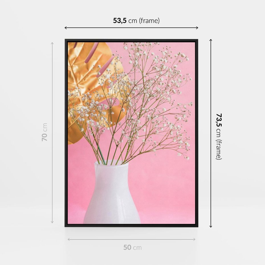 Obraz w ramie 50x70 - Przyjemność Złotej Natury - złote, liście - rama czarna