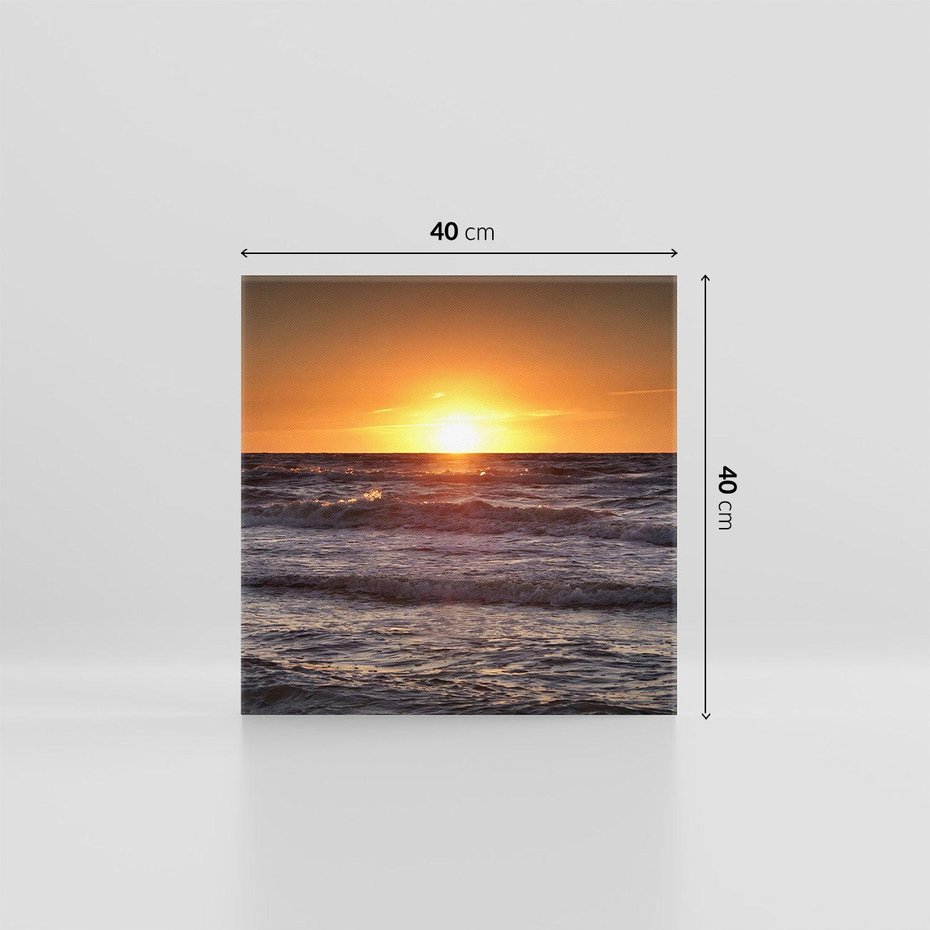 Obraz na płótnie 40x40 - Zachód Słońca Nad Morzem - zachód słońca,