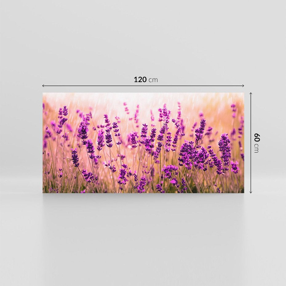 Obraz na płótnie 120x60 - Lawenda: Pachnące pole kwiatów - kwiaty, lawenda