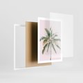 Plakat w ramie 50x70 - Błogość Tropików - palma, tropiki - rama biała