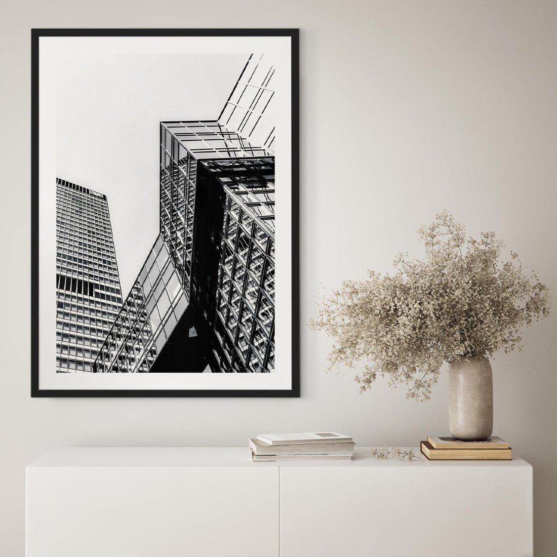 Plakat w ramie 50x70 - Fotografia Wieżowców - architektura, budynki - rama czarna