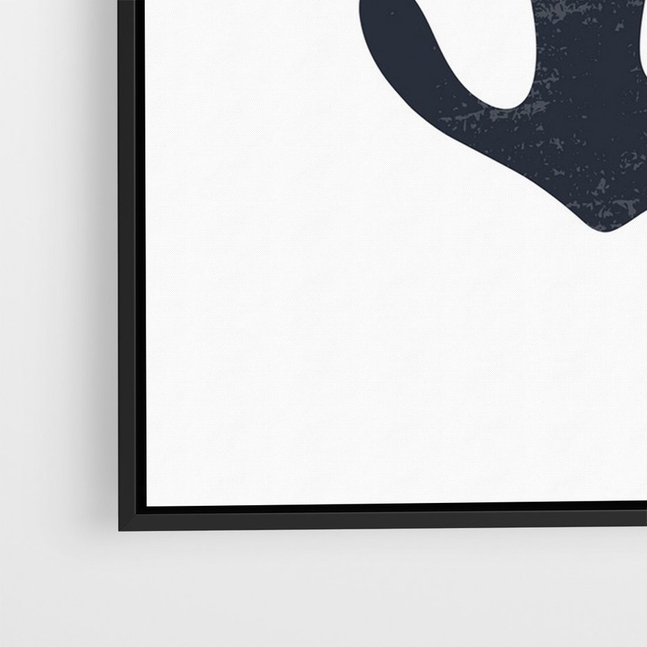 Obraz w ramie 70x100 - Granatowa Odsłona - minimalistyczna nowczesna grafika, styl matisse - rama czarna