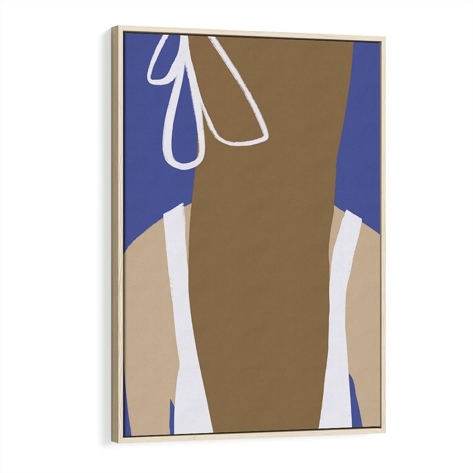 Obraz w ramie 80x120 - Kobieca Inspiracja - plakat retro, kobieta z kokardą - rama drewno