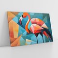 Obraz na płótnie 100x70 - Flamingo - postać flaminga, kubizm