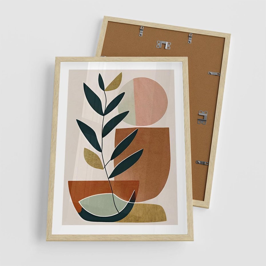 Plakat w ramie 50x70 - Boho Taniec Stylu - boho obraz, abstrakcja - rama drewno