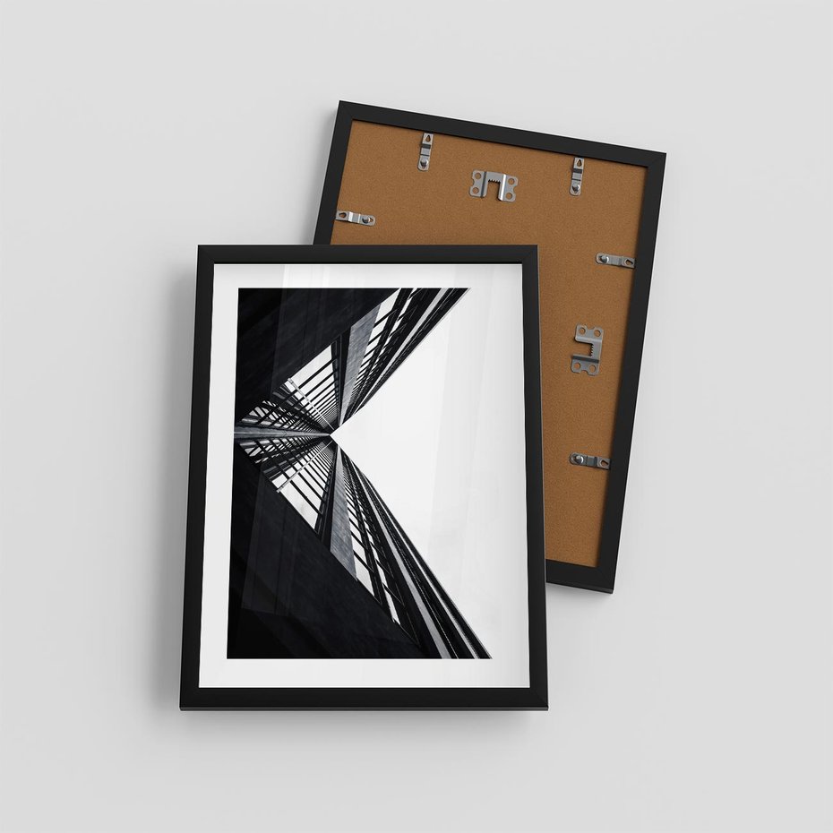 Plakat w ramie 30x40 - Nowoczesność w Linii - architektura, proste linie - rama czarna