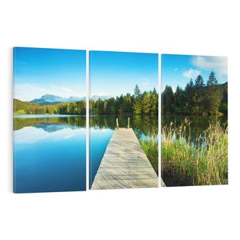 Obraz na płótnie 120x80 - Jezioro w lesie: Ucieczka do natury - jezioro, las