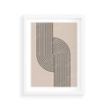 Plakat w ramie 30x40 - Puls Abstrakcji - abstrakcyjne linie, geometria - rama biała