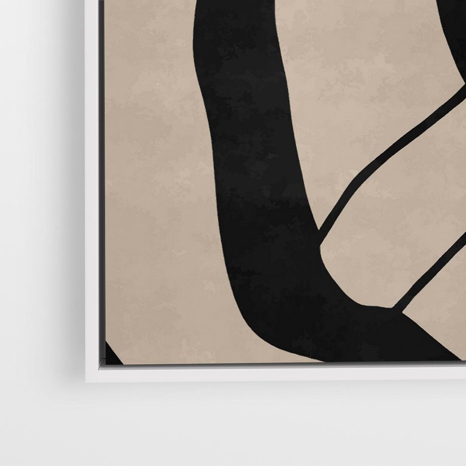 Obraz w ramie 50x50 - Obce Wariacje - abstrakcyjne linie, mroczny plakat - rama biała