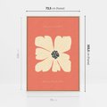 Obraz w ramie 70x100 - Malowane Kolorowe Echa - minimalistyczna grafika, biały kwiat na różowym tle - rama drewno