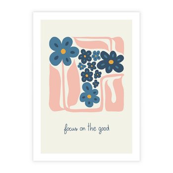 Plakat bez ramy 21x30 - Linie kwiatowych marzeń - minimalistyczna kwiatowa kompozycja, pastelowe kolory